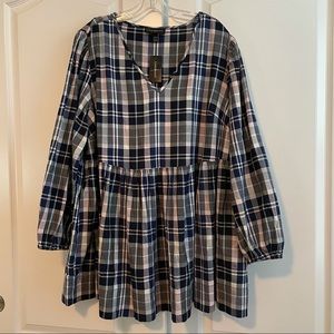 NWOT Lane Bryant Navy Gingham Tunic 18/20